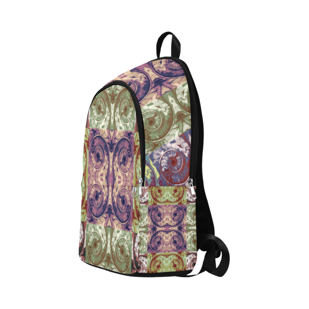 Snails Spirals Mosaic Grunge Pattern Fabric Backpack for Adult (Model 1659)