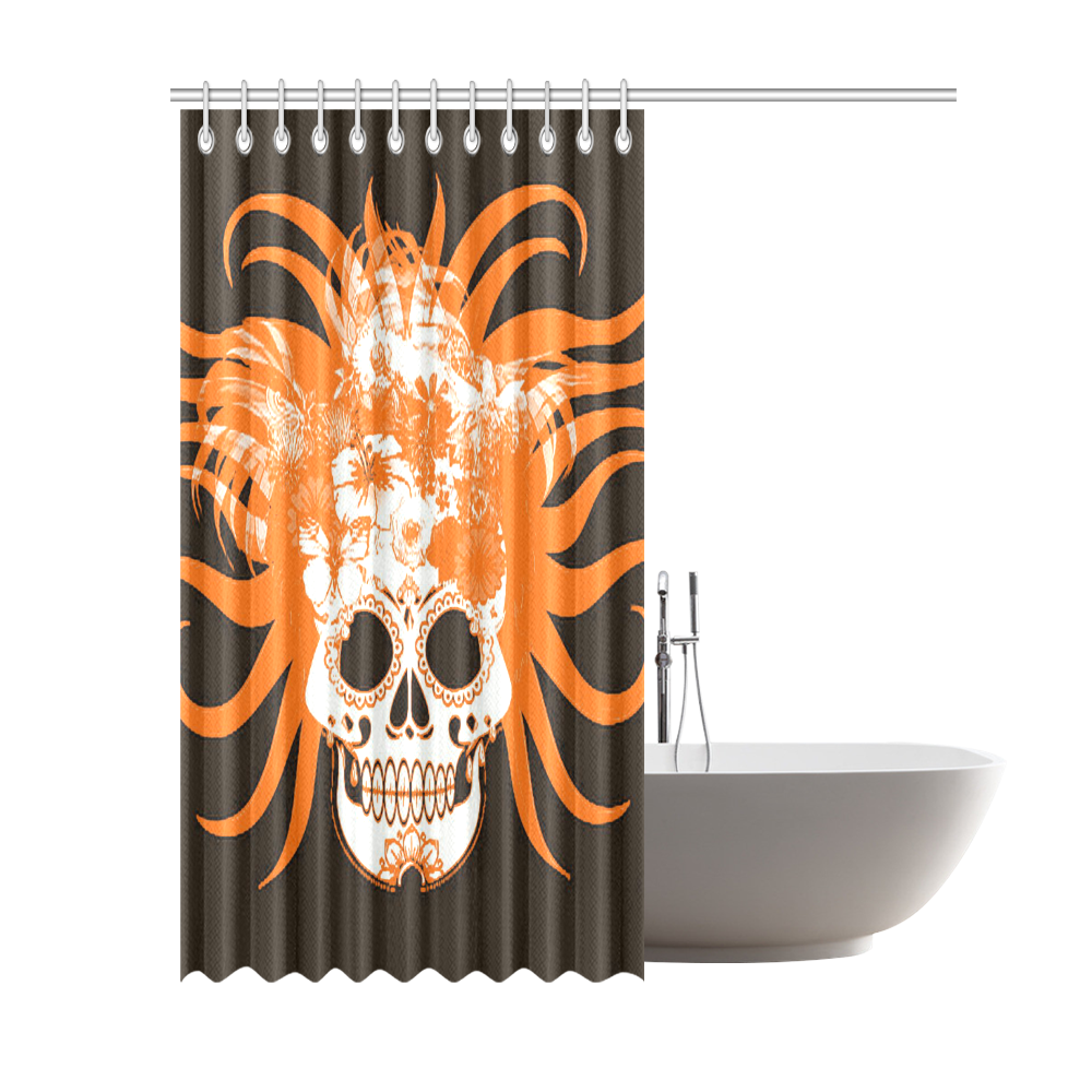 hippie skull F by JamColors Shower Curtain 69"x84"