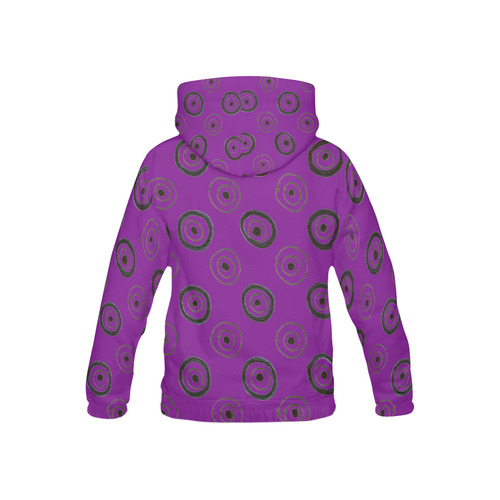 Kids artistic hoodie : PURPLE with Black dots All Over Print Hoodie for Kid (USA Size) (Model H13)