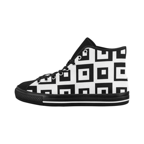 Black & White Cubes Vancouver H Men's Canvas Shoes/Large (1013-1)