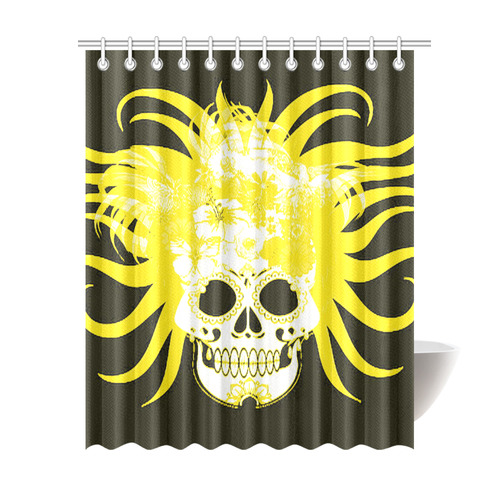 hippie skull G by JamColors Shower Curtain 69"x84"