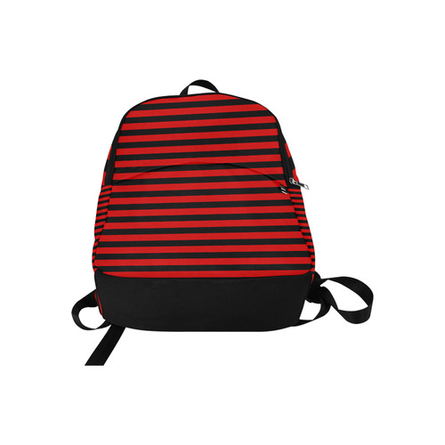 Wide Black Flat Stripes Pattern Fabric Backpack for Adult (Model 1659)