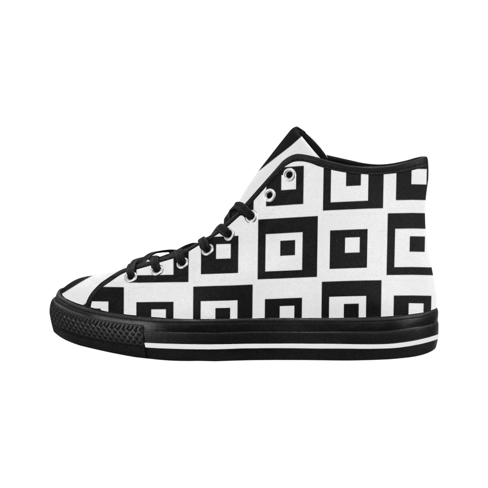 Black & White Cubes Vancouver H Men's Canvas Shoes (1013-1)