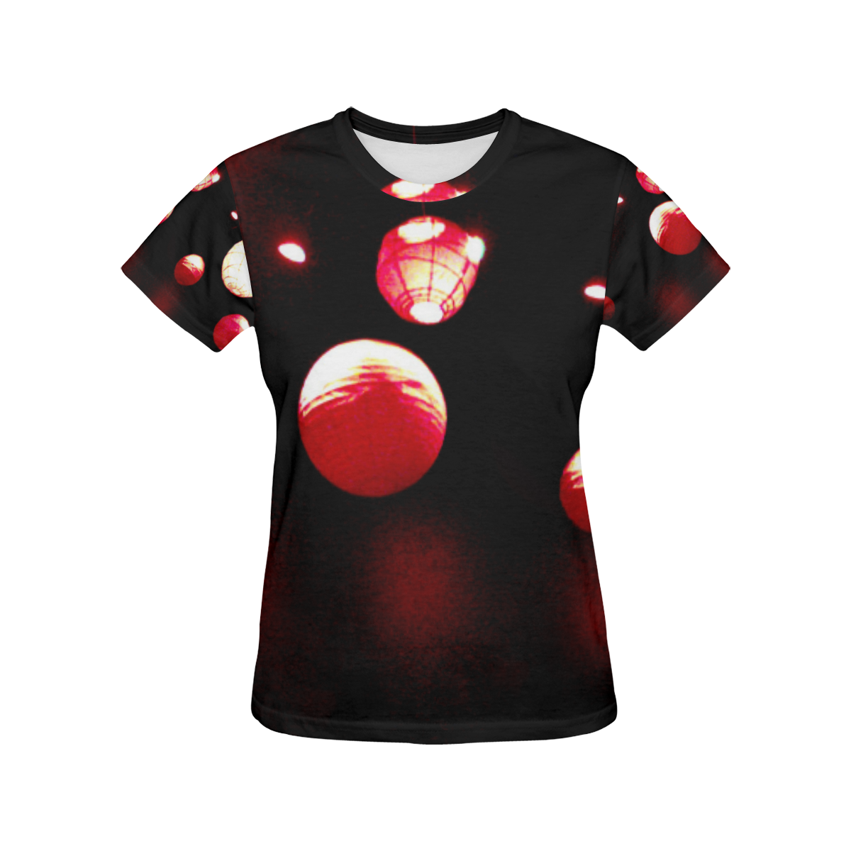 Crimson Orbs All Over Print T-Shirt for Women (USA Size) (Model T40)