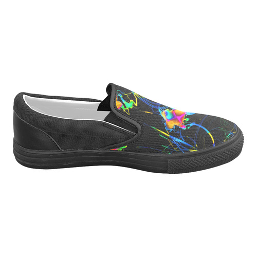 abstract neon fun 11 by JamColors Women's Unusual Slip-on Canvas Shoes (Model 019)