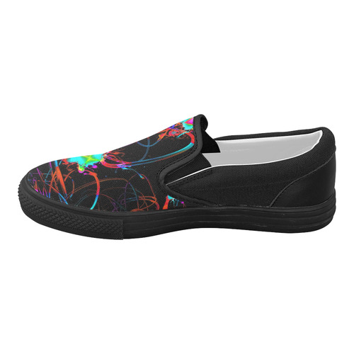 abstract Neon Fun 13 by JamColors Women's Slip-on Canvas Shoes (Model 019)
