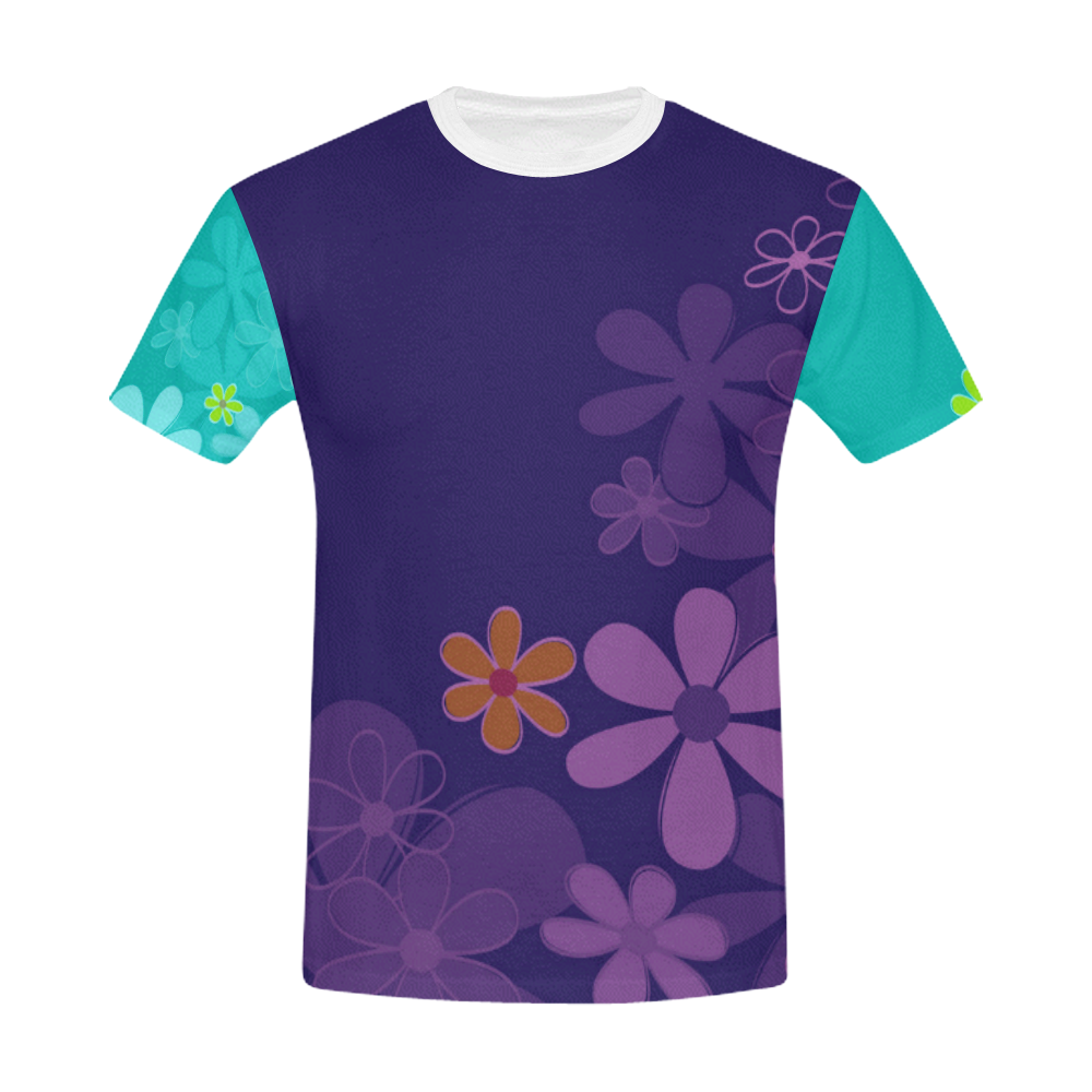 Designers t-shirt Floral edition / PURPLE BLUE All Over Print T-Shirt for Men (USA Size) (Model T40)