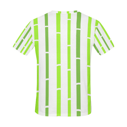 MEN DESIGNERS TSHIRT : bamboo green white All Over Print T-Shirt for Men (USA Size) (Model T40)