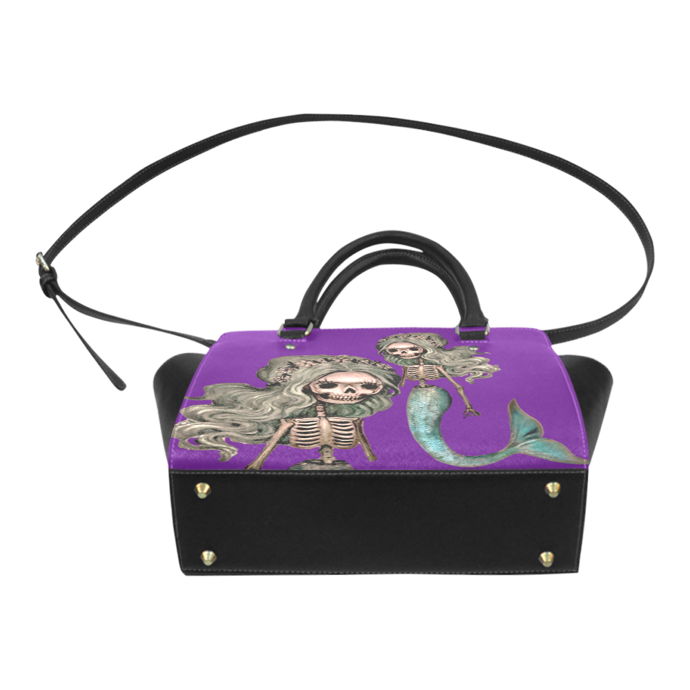 creepy carla skeleton mermaid purple Classic Shoulder Handbag (Model 1653)