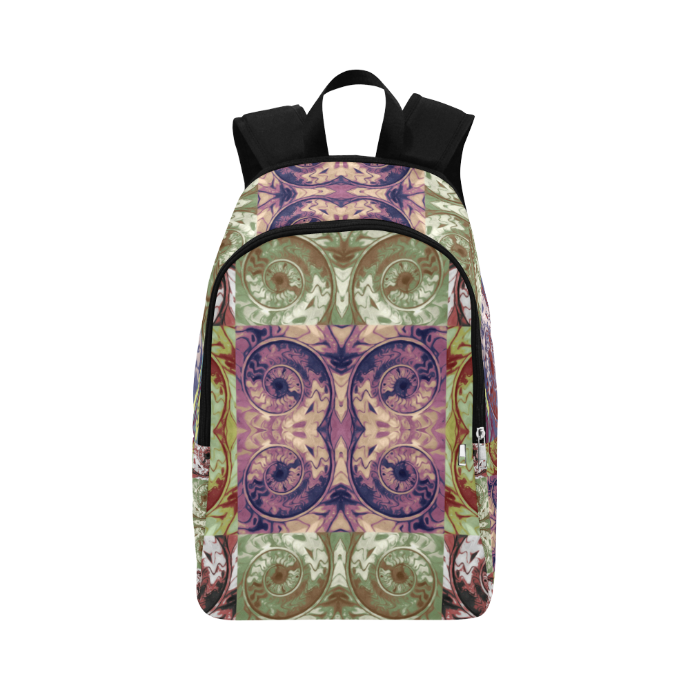 Snails Spirals Mosaic Grunge Pattern Fabric Backpack for Adult (Model 1659)