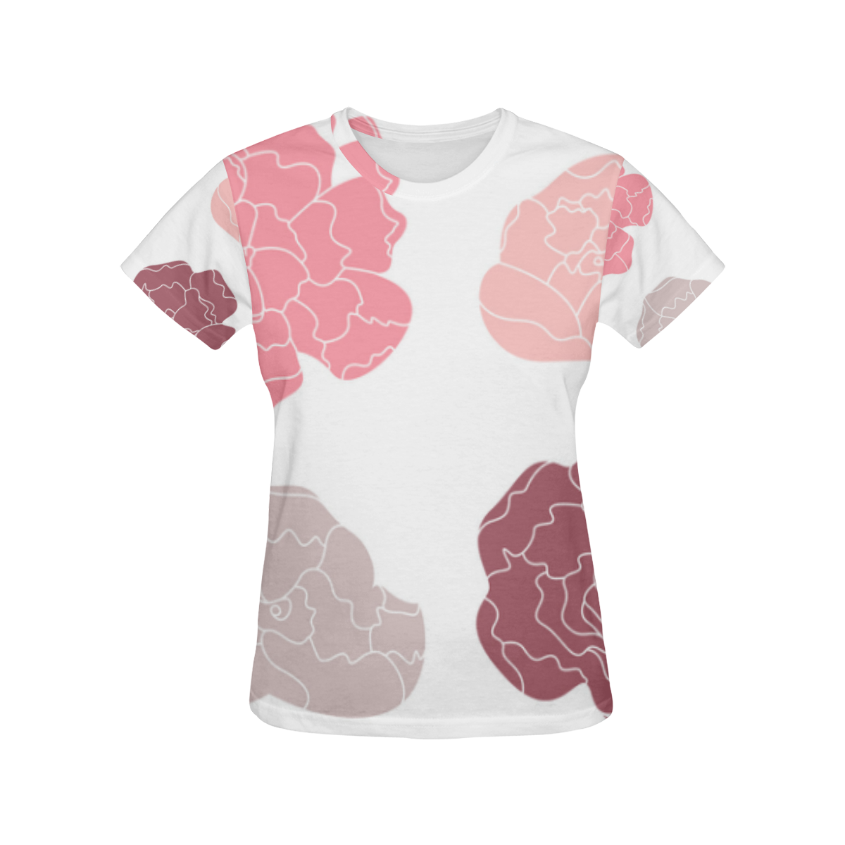 Designers all over PRINT TSHIRT : Roses All Over Print T-Shirt for Women (USA Size) (Model T40)