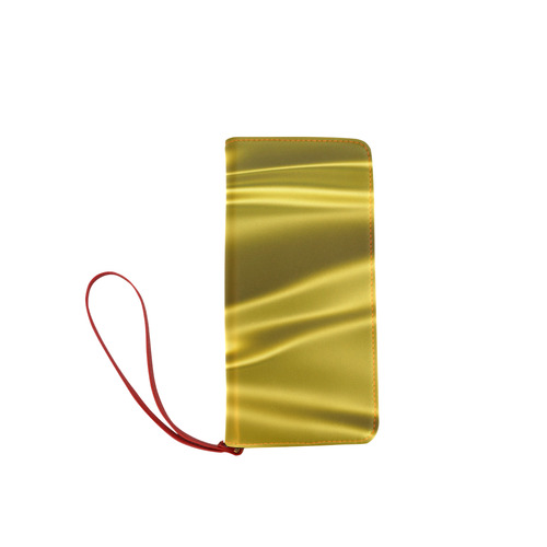 Gold satin 3D texture Women's Clutch Wallet (Model 1637)