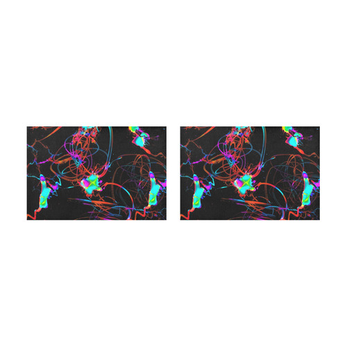abstract Neon Fun 13 by JamColors Placemat 12’’ x 18’’ (Set of 2)