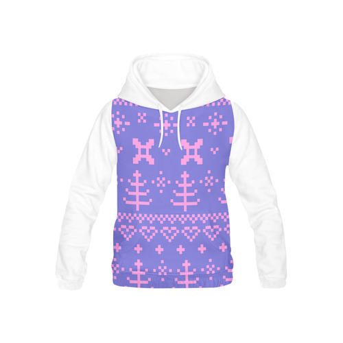 Designers hoodie : PURPLE FOLK ART All Over Print Hoodie for Kid (USA Size) (Model H13)