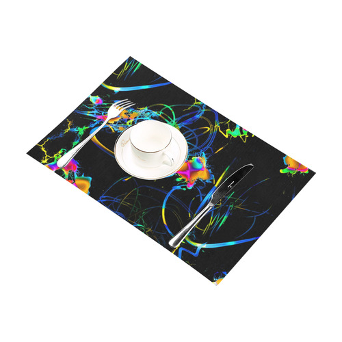abstract neon fun 11 by JamColors Placemat 12’’ x 18’’ (Set of 6)