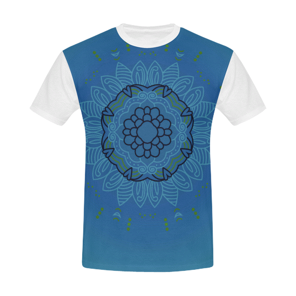 Designers t-shirt Blue mandala / Romance edition. Design shop All Over Print T-Shirt for Men (USA Size) (Model T40)