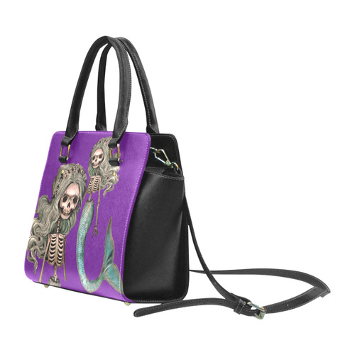 creepy carla skeleton mermaid purple Classic Shoulder Handbag (Model 1653)