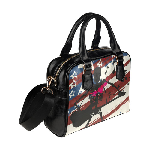 American flag and music Shoulder Handbag (Model 1634)