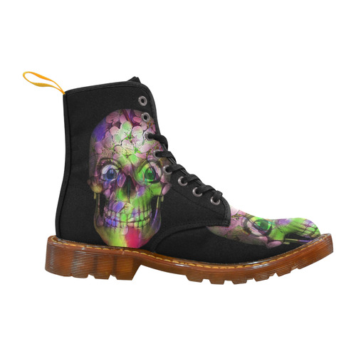 Amazing Floral Skull C by JamColors Martin Boots For Women Model 1203H