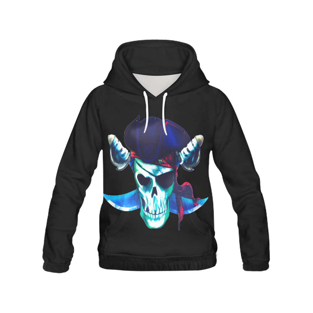 Pirate Skull All Over Print Hoodie for Men (USA Size) (Model H13)