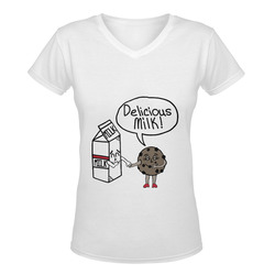 Delicious Milk Women's Deep V-neck T-shirt (Model T19)