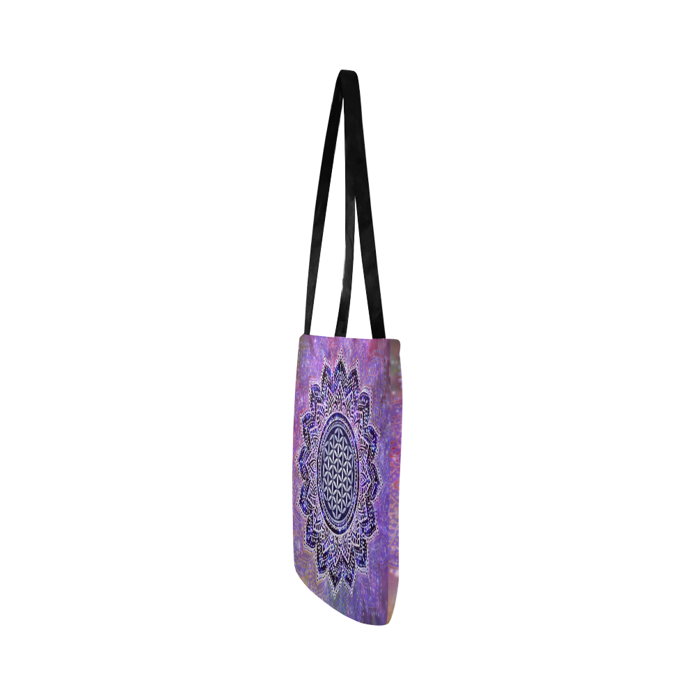 Flower Of Life Lotus Of India Galaxy Colored Reusable Shopping Bag Model 1660 (Two sides)