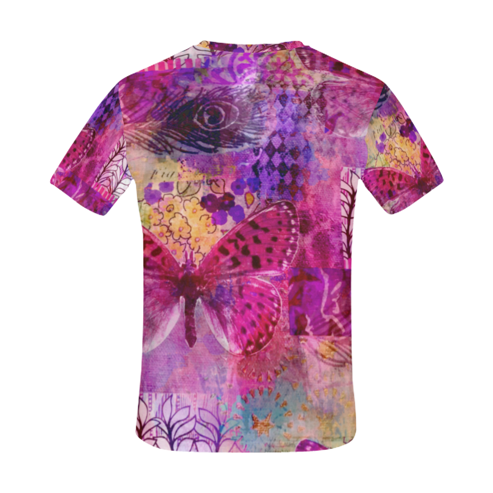 Butterlies Dream In Pink All Over Print T-Shirt for Men (USA Size) (Model T40)