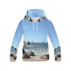 Sailing Boats at Virgin Gorda BVI All Over Print Hoodie for Men (USA Size) (Model H13)