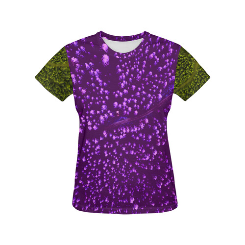 Artistic t-shirt : AREA FOREST purple green All Over Print T-Shirt for Women (USA Size) (Model T40)