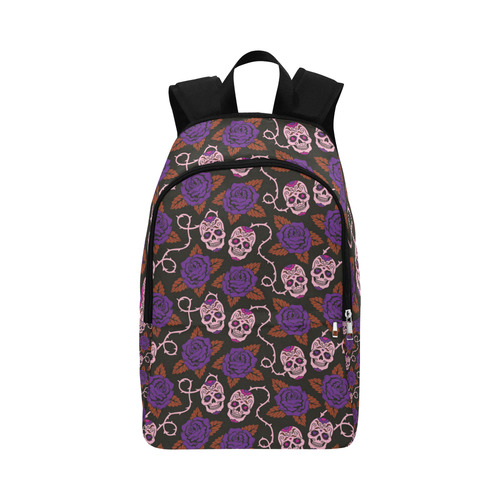 le skull and flowers2 Fabric Backpack for Adult (Model 1659)