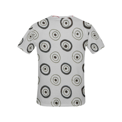 Artistic t-shirt Grey with Circles purple All Over Print T-Shirt for Women (USA Size) (Model T40)