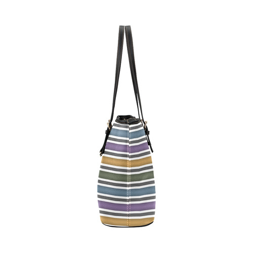 Stripe Leather Tote Bag/Small (Model 1651)