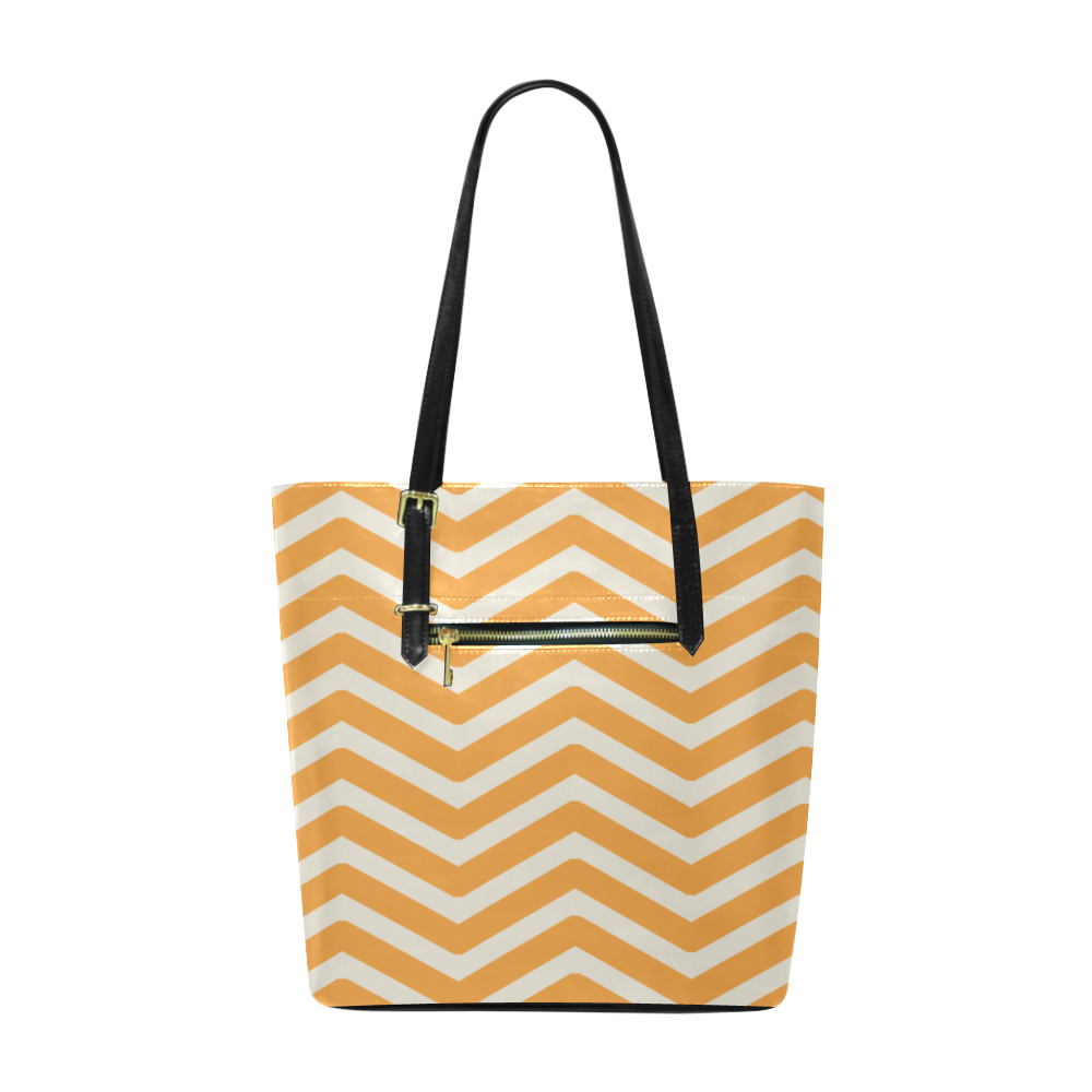 Chevron Orange Euramerican Tote Bag/Small (Model 1655)