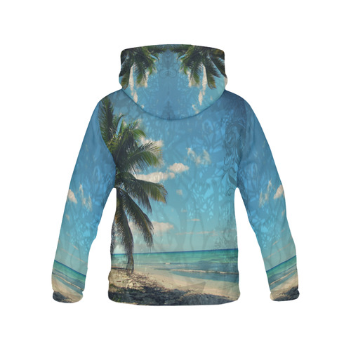 Caribbean Blue All Over Print Hoodie for Men (USA Size) (Model H13)
