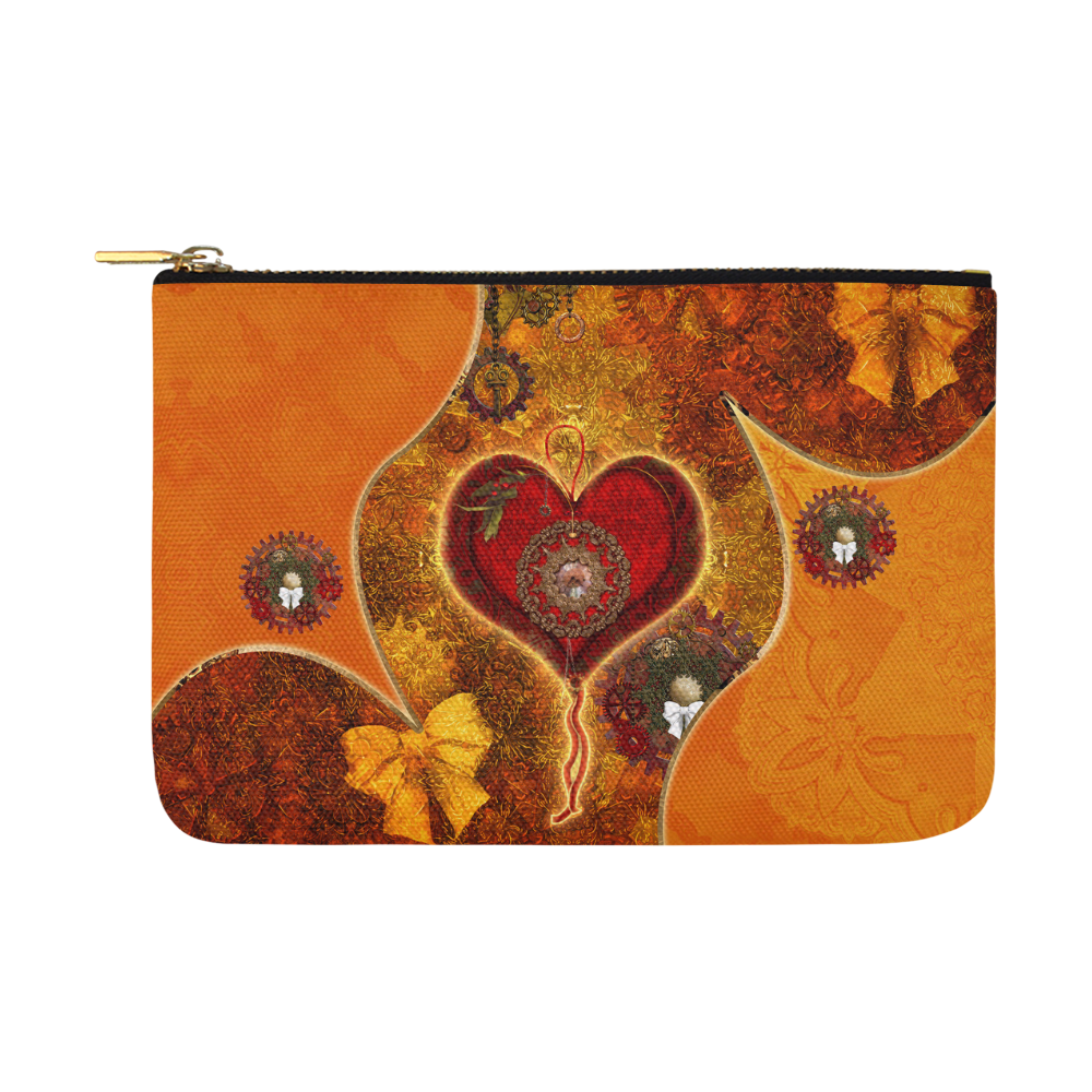 Steampunk decorative heart Carry-All Pouch 12.5''x8.5''