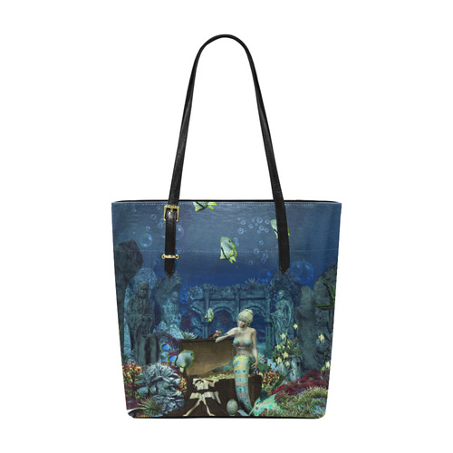 Underwater wold with mermaid Euramerican Tote Bag/Small (Model 1655)