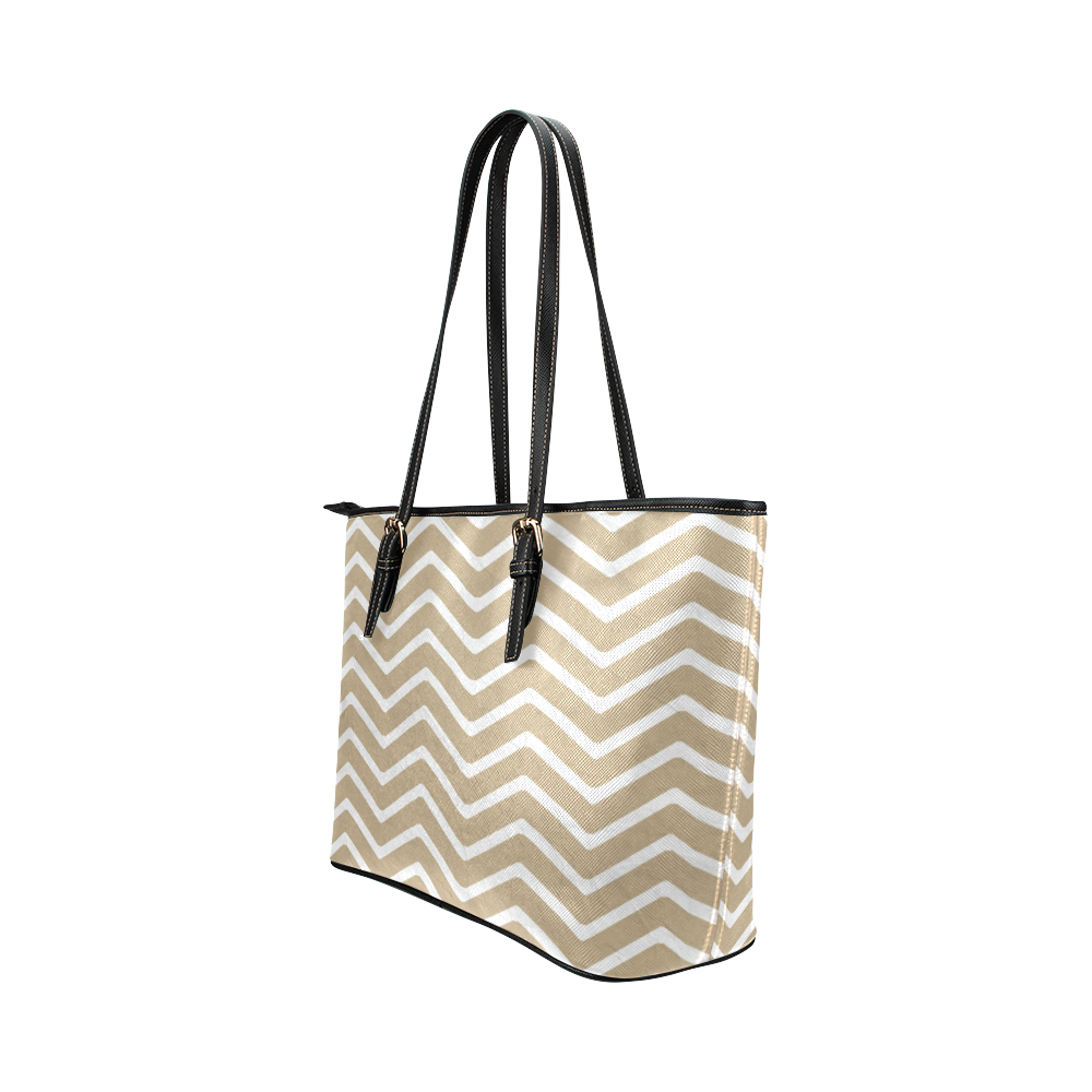 Chevron Leather Tote Bag/Small (Model 1651)