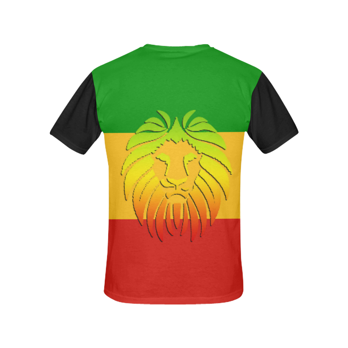 Rastafari Lion Flag green yellow red All Over Print T-Shirt for Women (USA Size) (Model T40)