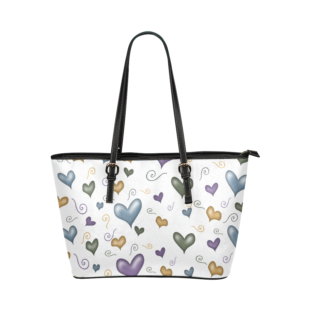 Heart Leather Tote Bag/Small (Model 1651)