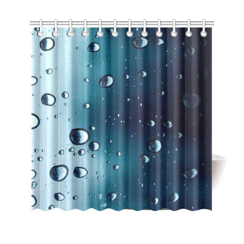 3D Rain Drop Curtain Shower Curtain 69"x70"