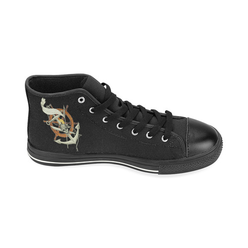 Pirates Of The Oceans High Top Canvas Shoes for Kid (Model 017)