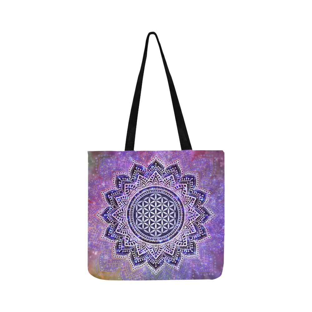 Flower Of Life Lotus Of India Galaxy Colored Reusable Shopping Bag Model 1660 (Two sides)
