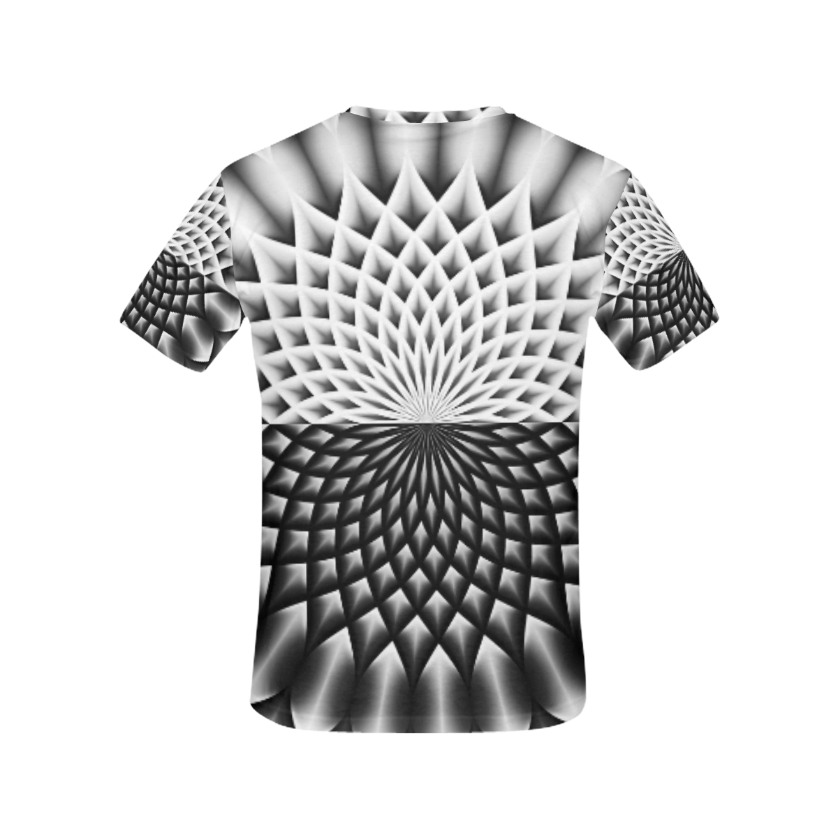 Lotus Flower Mandala Black Grey White All Over Print T-Shirt for Women (USA Size) (Model T40)