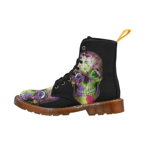 Amazing Floral Skull C by JamColors Martin Boots For Women Model 1203H