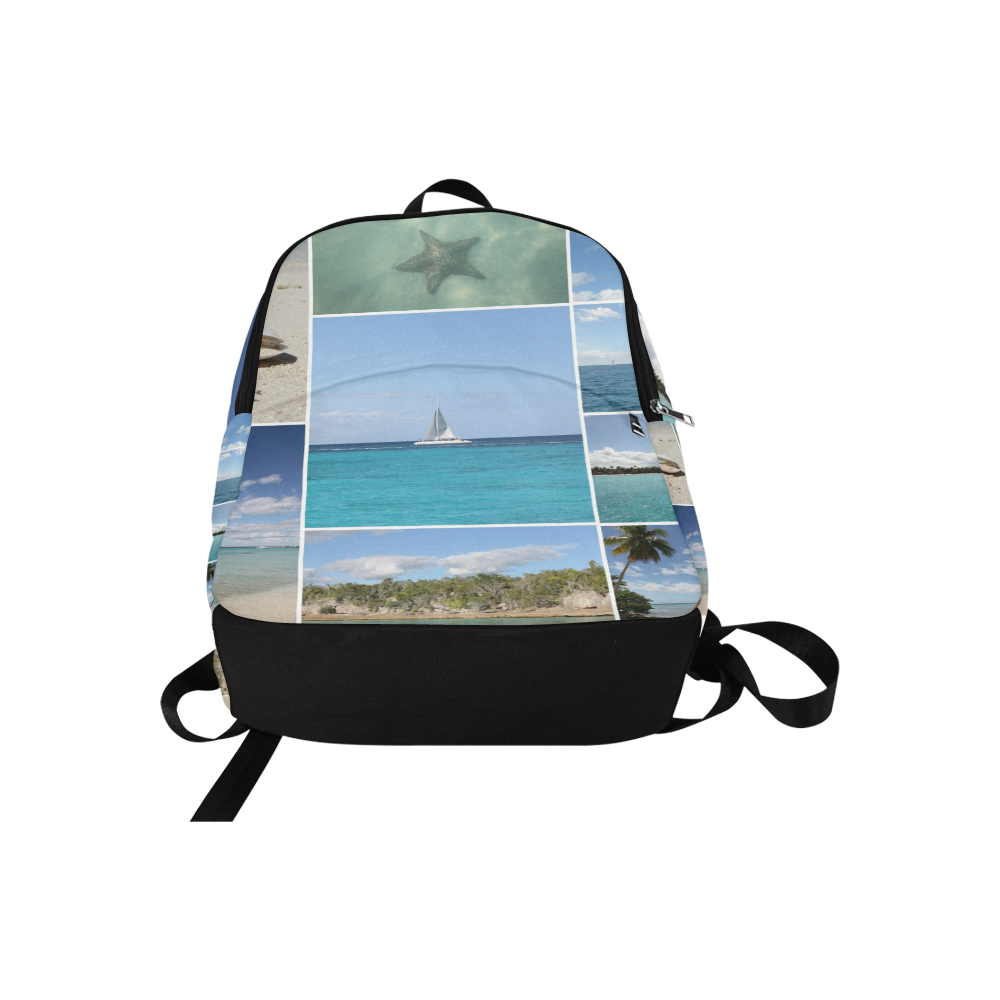 Isla Saona Caribbean Photo Collage Fabric Backpack for Adult (Model 1659)