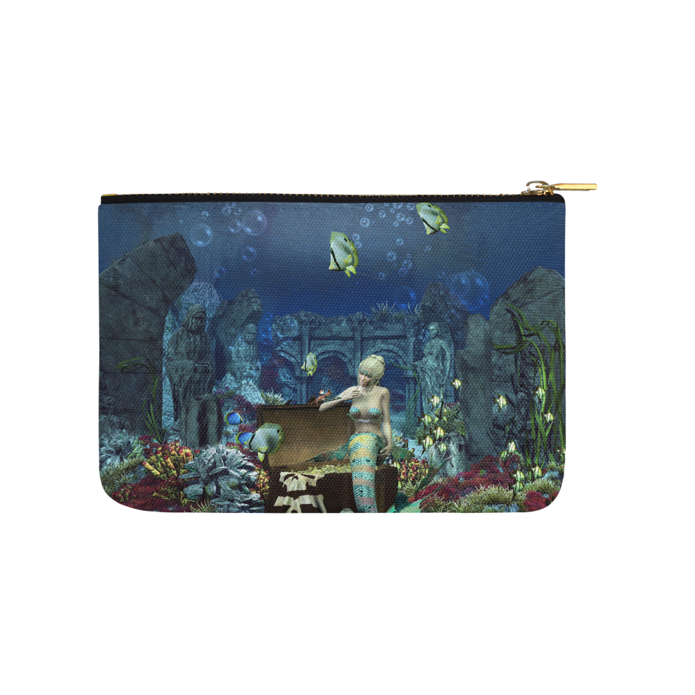 Underwater wold with mermaid Carry-All Pouch 9.5''x6''