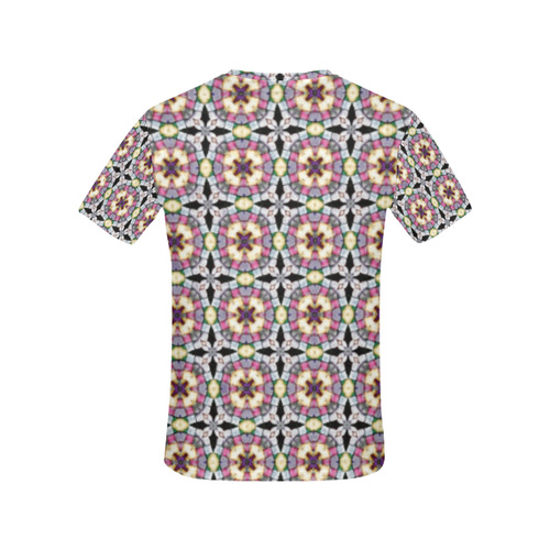 Multicolored Geometric All Over Print T-Shirt for Women (USA Size) (Model T40)