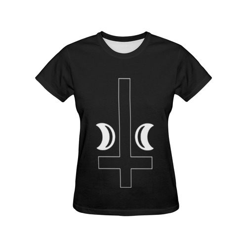 Illusion Cross Gothic Art All Over Print T-Shirt for Women (USA Size) (Model T40)