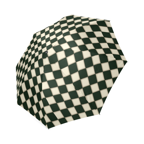 BLACK-AGED CHECKS Foldable Umbrella (Model U01)