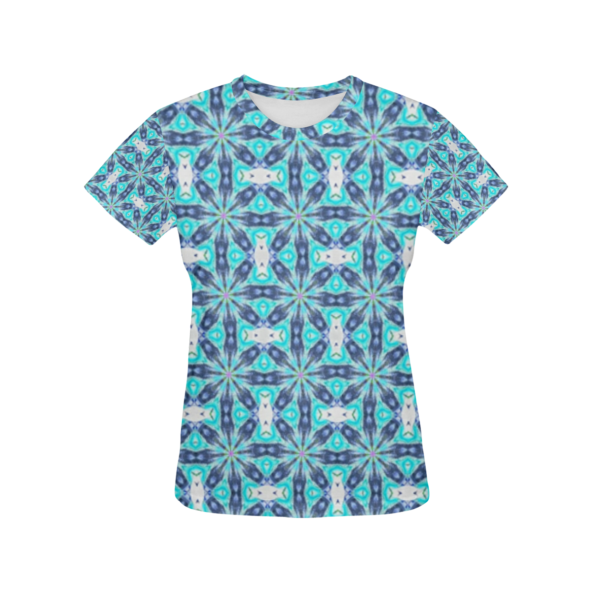 Blue Pinwheel All Over Print T-Shirt for Women (USA Size) (Model T40)